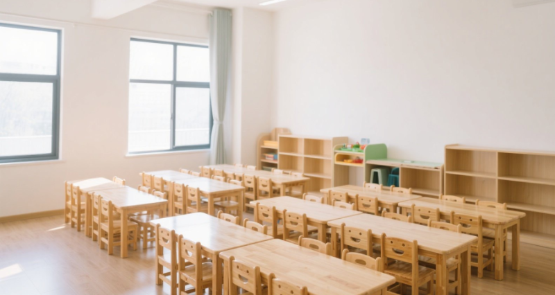 家長(zhǎng)檢查早教中心墻面